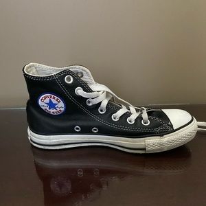 Black Leather Converse Chuck Taylors